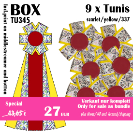 Tunis (9) scarlet/daffodil/337 - TU345